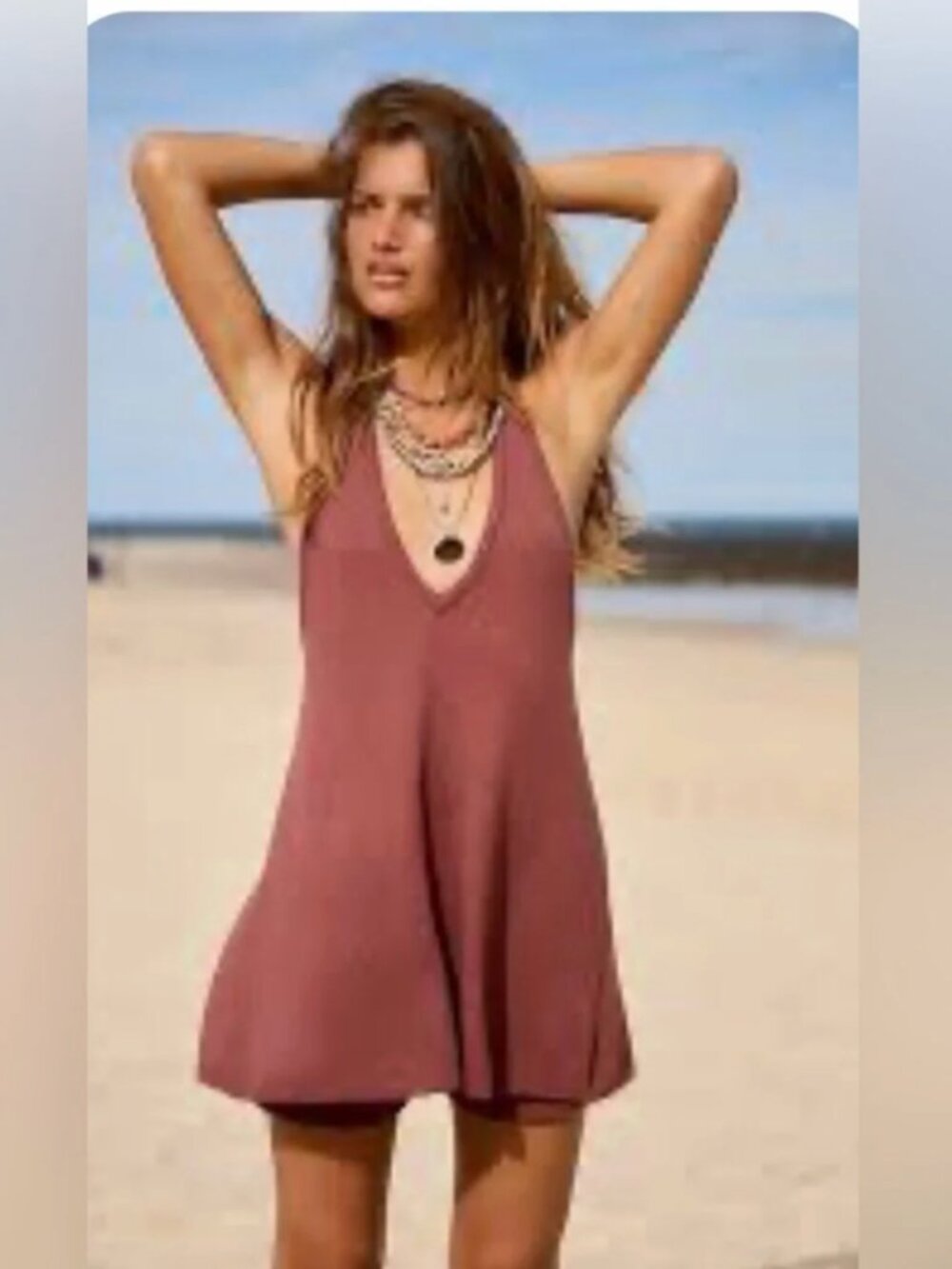 Free People Women's Phia Sweater Set In Mocha - Size Extra Large   NWT